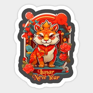 Lunar Chinese New year illustration Sticker